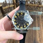 Replica Roger Dubuis Knights Round Table Excalibur Stainless Steel Watch Black Dial